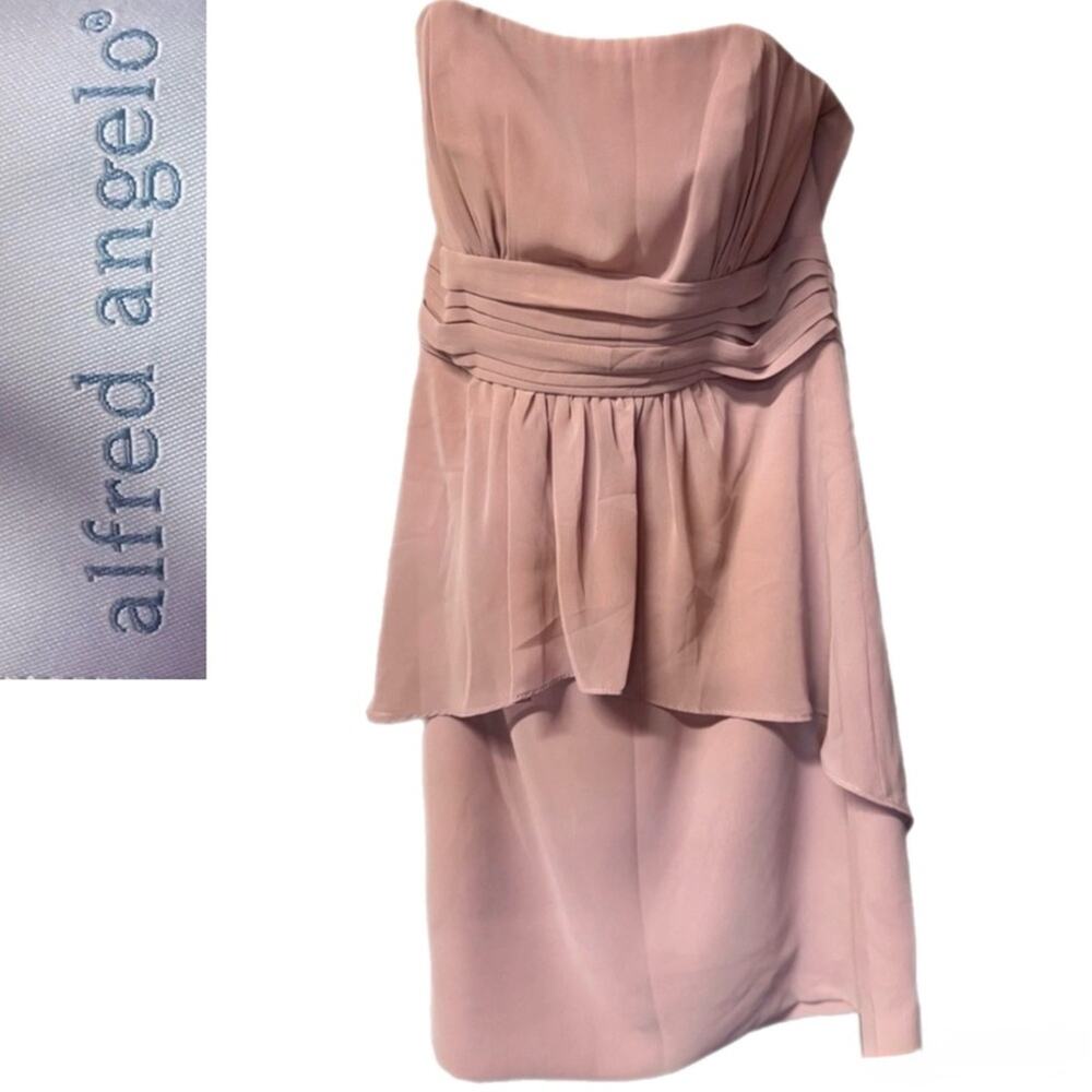 Alfred Angelo Strapless Dusty Rose Bridesmaid Dress Size 8